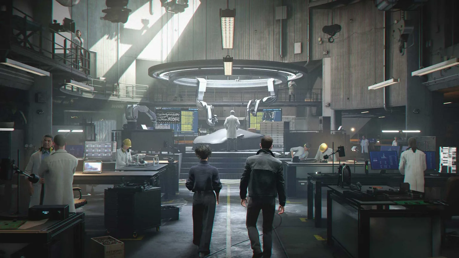 Official 007 First Light Q Lab screenshot used to illustrate reaching a calm checkpoint before quitting